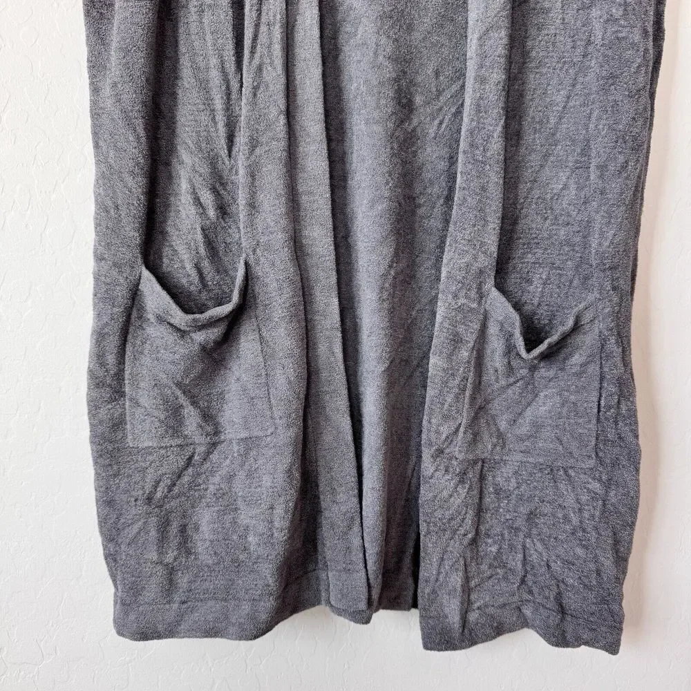 Barefoot Dreams Medium Slate Blue CozyChic Ultra Lite Cap Sleeve Cardigan 497 - Picture 4 of 6